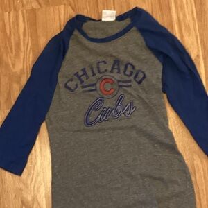 Genuine Merchandise Chicago Cubs Kids Long Sleeve Tee - Gray and Blue
